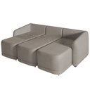 Ver imagem 6 de Sofá Cama Casal para Sala 246cm Polska K04 Bouclê Bege Escuro - Mpozenato