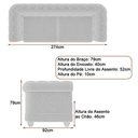 Ver imagem 2 de Sofá Living Apso 4 Lugares 274cm Marrom Courino PU Sallar Home