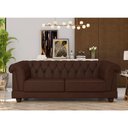 Ver imagem 4 de Sofá Living Apso 4 Lugares 274cm Marrom Courino PU Sallar Home