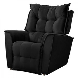 Poltrona do Papai Reclinavel King Tecido Veludo Preto