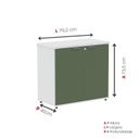 Ver imagem 3 de Armário Baixo para Escritório com 2 Portas P25 Branco/Sálvia