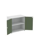 Ver imagem 4 de Armário Baixo para Escritório com 2 Portas P25 Branco/Sálvia
