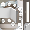 Ver imagem 3 de Kit 10 Barras Rodapé de Poliestireno 10 Cm Altura Branco Liso (13mm X 2 Metros)