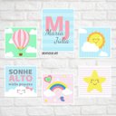 Ver imagem 1 de Kit com 6 Quadros Decorativos do Tema Candy Color:preta
