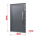 Ver imagem 2 de Porta Pivotante Alumínio Lambril c/Puxador Dir. Elite Cinza 240x130 Brimak