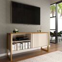 Ver imagem 1 de Rack para Tv até 55 Polegadas Retrô 1 Porta 1 Prateleira Cinamomo/off White - Panorama Móveis