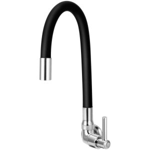 Torneira para Cozinha de Parede Bica Flexível Gourmet Preto Casagrande Mundial