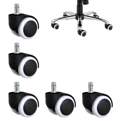 Rodinha Giratoria de Cadeira para Escritorio Kit 5 Uni Ensroscar Resistente Home Office Casa Trabalh