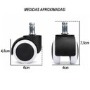 Ver imagem 4 de Rodinha Giratoria de Cadeira para Escritorio Kit 5 Uni Ensroscar Resistente Home Office Casa Trabalh