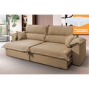 Ver imagem 2 de Sofá Retrátil Reclinável 3,00m Nivus Bege C/ Molas Ensacadas - King House