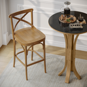 Ver imagem 4 de Banqueta X Encosto e Assento em Madeira Cappuccino