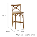 Ver imagem 3 de Banqueta X Encosto e Assento em Madeira Cappuccino