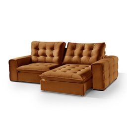 Sofá Retrátil e Reclinável Galliano 2,10m - Fortbello Estofados:terracota - 2