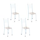 Ver imagem 1 de Kit 4 Cadeiras Tubular 95x37x40 cm Dany Branco/Arabesco