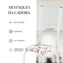 Ver mais imagens de Kit 4 Cadeiras Tubular 95x37x40 cm Dany Branco/Arabesco