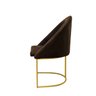 Poltrona Cadeira Lua Suede Marrom Base Metal - 2