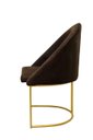 Ver imagem 2 de Poltrona Cadeira Lua Suede Marrom Base Metal