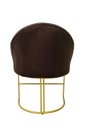 Ver imagem 3 de Poltrona Cadeira Lua Suede Marrom Base Metal