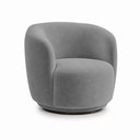 Ver imagem 6 de Poltrona Decorativa Sala de Estar Melissa Giratória Bouclê Cinza M1 - Monari Design