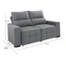 Sofá Retrátil Reclinável 2 Lugares 106x150cm Confortável - 3