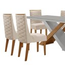 Ver mais imagens de Mesa para Sala de Jantar Carol 180cm Mdf Canto Copo com Vidro e 6 Cadeiras Safira