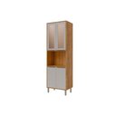 Ver imagem 1 de Cristaleira Cozinha Mgm Celeste C/ 4 Portas C/ Vidro 70cm Cinamomo/off