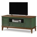 Ver imagem 1 de Rack para TV 65 Polegadas Madeira Maciça 2 Portas 1 Gaveta Rústico 149cm Verde - Apaixone & Decore