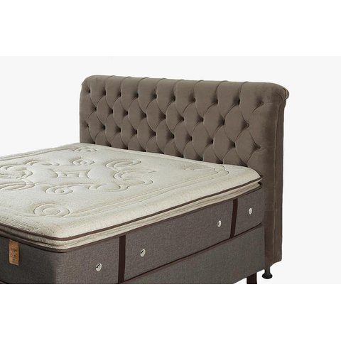 Cabeceira Casal Imperatriz Nobuck Marrom Chocolate - Simbal