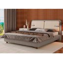Ver imagem 1 de Cama Japonesa com Cabeceira Ashia Queen Facto Cinza / Linho Off White - Sallar Home