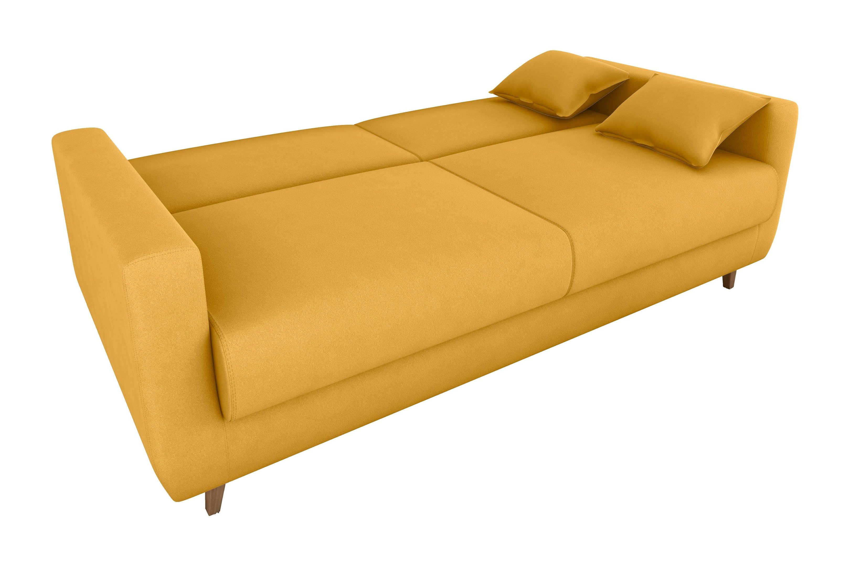 Sofá Cama Emilia Veludo Amarelo E436 - Matrix - 4