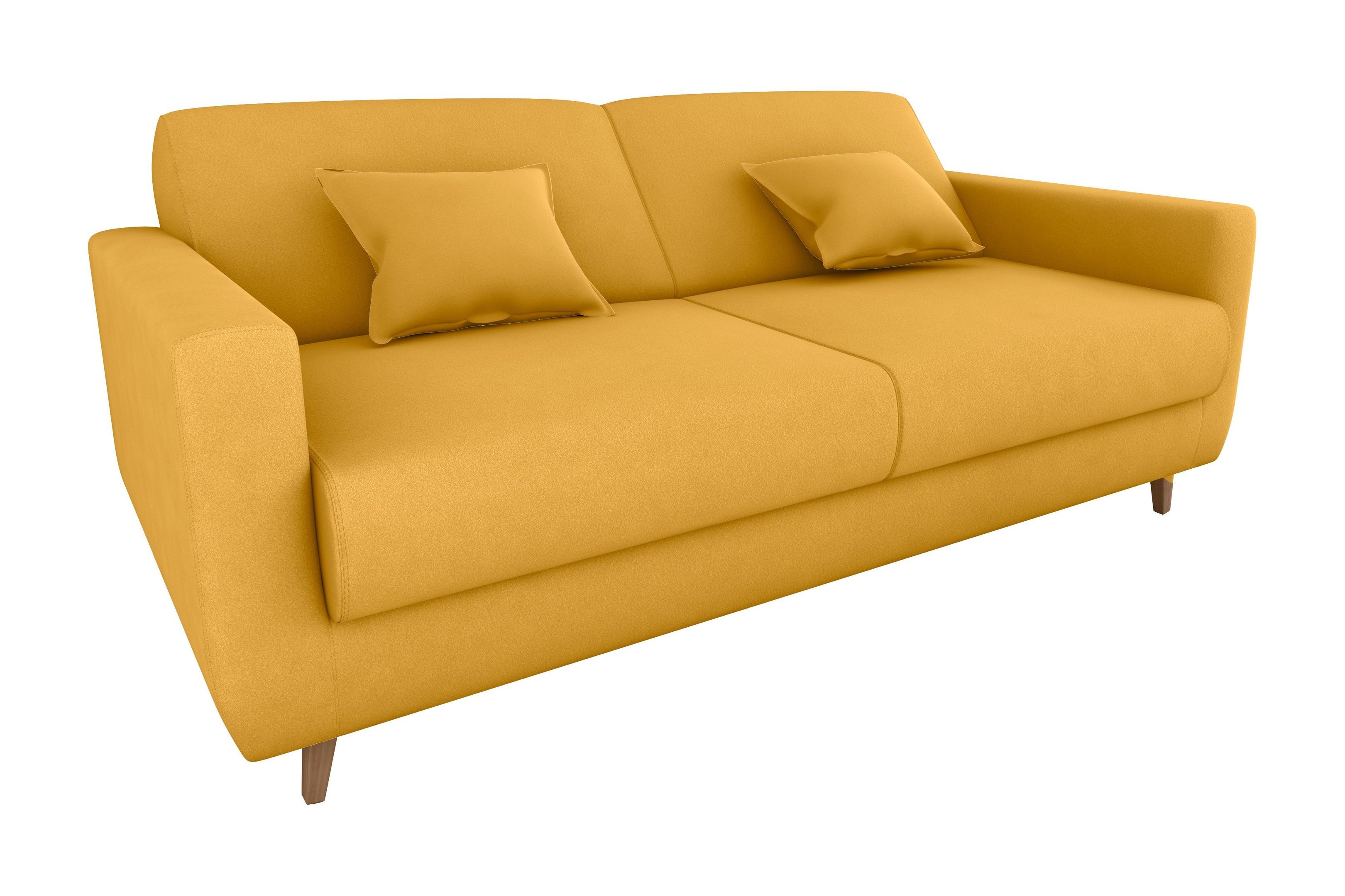 Sofá Cama Emilia Veludo Amarelo E436 - Matrix - 3