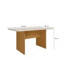 Ver imagem 3 de Mesa Cairo 160x90cm Tampo MDF e Vidro com 6 Cadeiras Evora Marrom/Nature/Off White