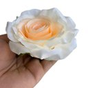 Ver imagem 4 de Kit com 18 Rosas Artificiais Creme Realistas para Mesa Sala e Festa