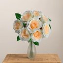 Ver imagem 1 de Kit com 18 Rosas Artificiais Creme Realistas para Mesa Sala e Festa