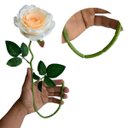 Ver imagem 5 de Kit com 18 Rosas Artificiais Creme Realistas para Mesa Sala e Festa