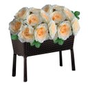 Ver imagem 6 de Kit com 18 Rosas Artificiais Creme Realistas para Mesa Sala e Festa