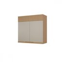 Ver imagem 1 de Armário Aéreo Nesher Realeza 80cm Canelado Carvalho Greige Mdf