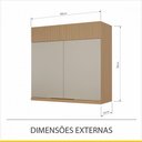 Ver imagem 2 de Armário Aéreo Nesher Realeza 80cm Canelado Carvalho Greige Mdf