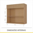 Ver imagem 3 de Armário Aéreo Nesher Realeza 80cm Canelado Carvalho Greige Mdf