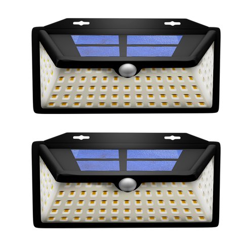 Wbm Smart Luminária Solar 100 Led Parede Modos Ajustáveis Laranja 21,6cm