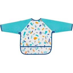 Babador Avental Manga Longa Infantil Bebe Impermeavel Pincelada Buba Azul - 2