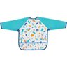 Babador Avental Manga Longa Infantil Bebe Impermeavel Pincelada Buba Azul - 2