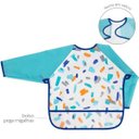 Ver imagem 5 de Babador Avental Manga Longa Infantil Bebe Impermeavel Pincelada Buba Azul