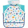 Babador Avental Manga Longa Infantil Bebe Impermeavel Pincelada Buba Azul - 1