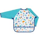 Ver imagem 3 de Babador Avental Manga Longa Infantil Bebe Impermeavel Pincelada Buba Azul