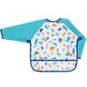 Babador Avental Manga Longa Infantil Bebe Impermeavel Pincelada Buba Azul - 3