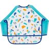 Babador Avental Manga Longa Infantil Bebe Impermeavel Pincelada Buba Azul - 4