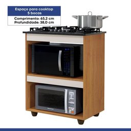 Balcão para Cooktop 5 Bocas Turim Nature/off White - 3