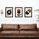 Ver imagem 2 de Kit 3 Quadros Artes Bauhaus Preto e Marrom Café 24x18cm - com Vidro:moldura Preta