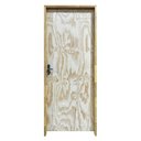 Ver imagem 2 de Kit Porta de Madeira Sarrafeada  210x82cm Batente 9cm e Fechadura  Abertura Direita SOMAD